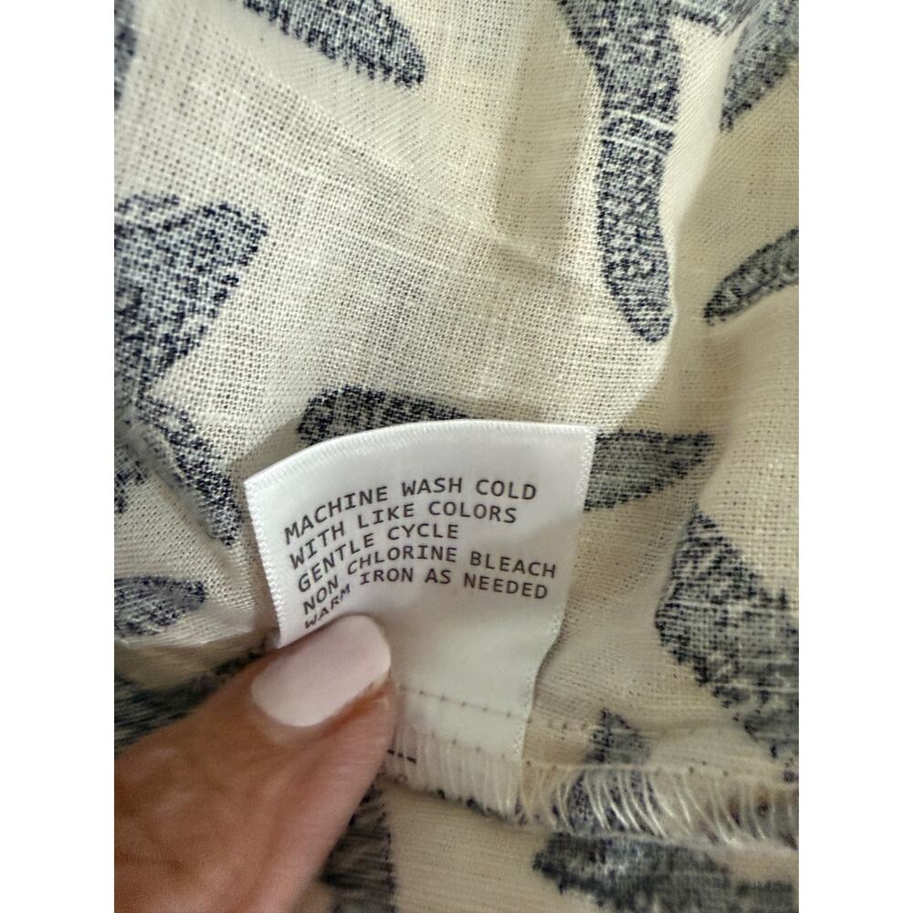 Christain Siriano New York boho puff sleeve square neck linen blend L SZ Large - Picture 5 of 12